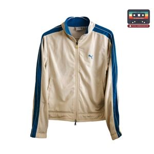 Puma Long Sleeve Shirt Jacket Cream Light Blue Sm